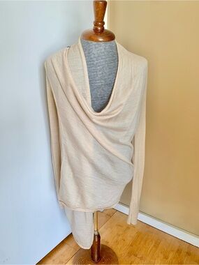 All Saints Merino Wrap Sweater in Light Pink